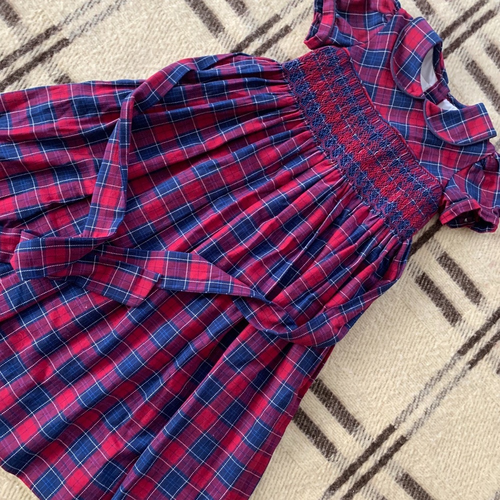 Strasburg Children Plaid Holiday Dress - Size 5